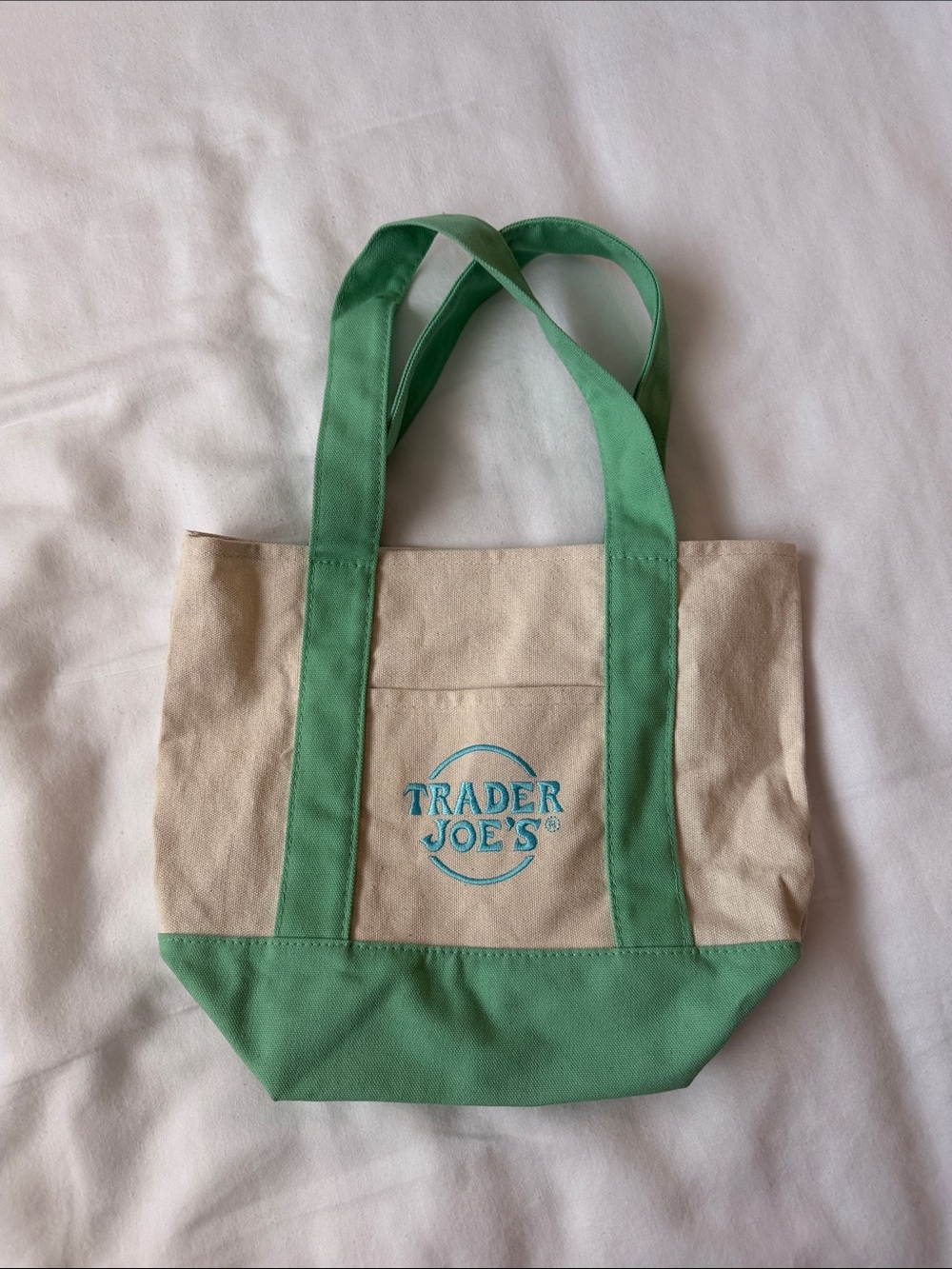 Mint Green & Natural Trader Joe’s Canvas Mini Tote Bag